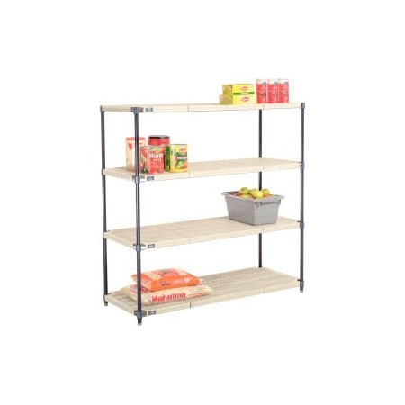 Global Equipment Nexel   , Nexelite reg  , 4 Tier, Vented Plastic Mat Shelving Unit, 54"W x 24"D x 54"H PM24545N